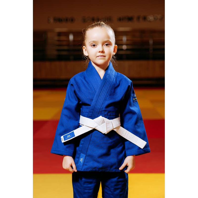 Синє дитяче кімоно для дівчаток, дзюдо, TM BUDOGI серія BEGINNER - оновлена модель, 110 розмір, щільність 400 гр/м.кв.