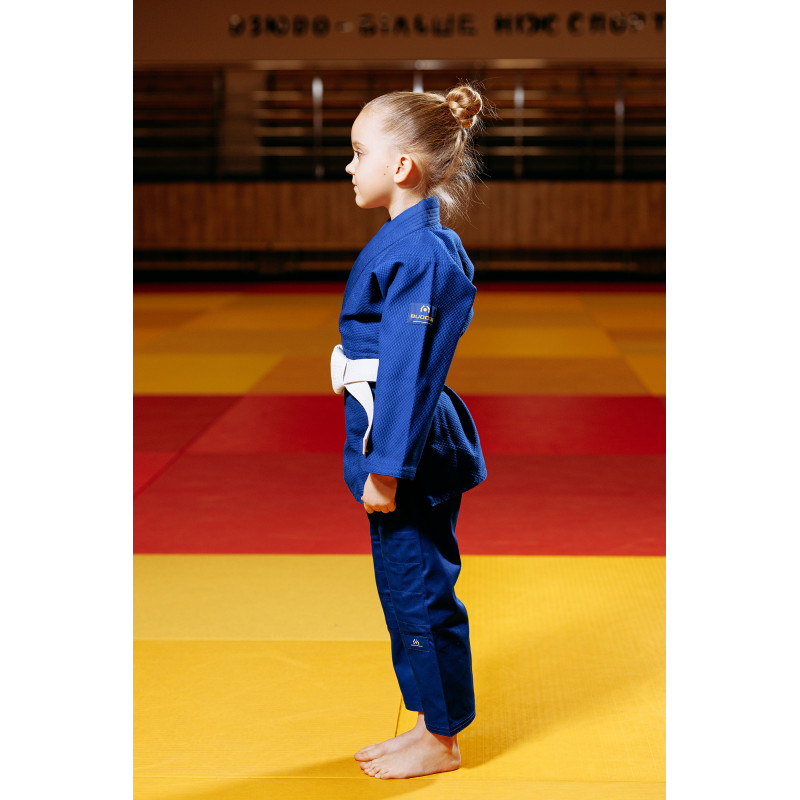 Синє дитяче кімоно для дівчаток, дзюдо, TM BUDOGI серія BEGINNER - оновлена модель, 110 розмір, щільність 400 гр/м.кв.
