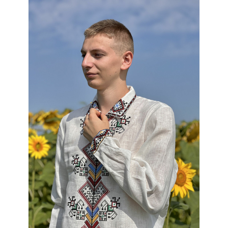 Чоловіча вишита сорочка кольоровими нитками SVCH1