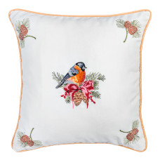Наволочка односторонняя с вышивкой BULLFINCH