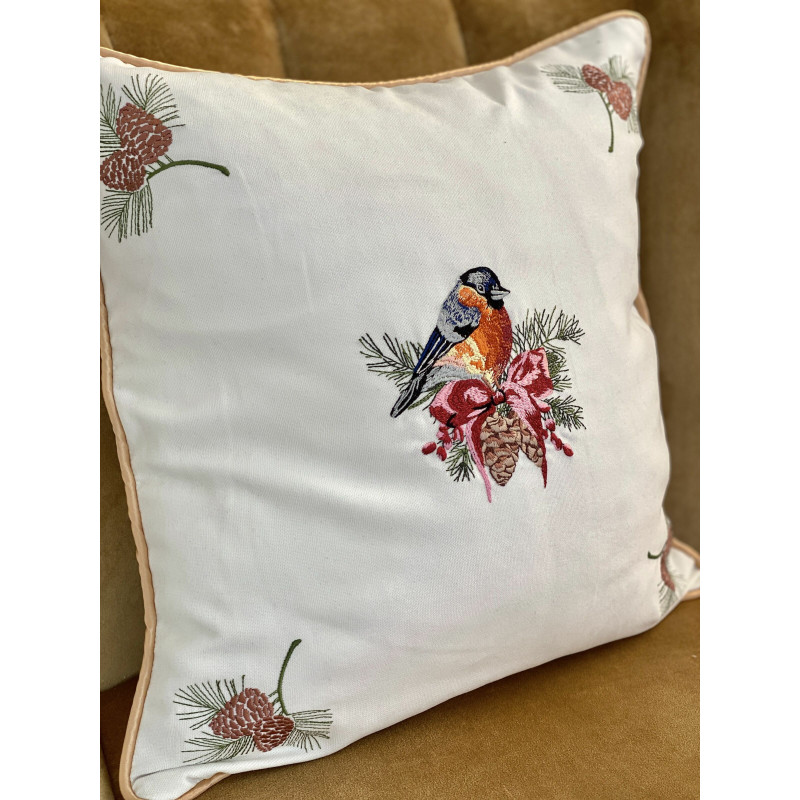Наволочка одностороння з вишивкою BULLFINCH