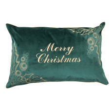 Наволочка новорічна оксамитова вишивана NOV01ZH "Merry Christmas"