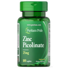 Цинк піколінат, Zinc Picolinate, Puritan's Pride, 25 мг, 100 каплет