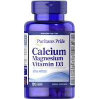 Кальцій Магній Вітамін D, Calcium Magnesium with Vitamin D, Puritan's Pride, 120 каплет