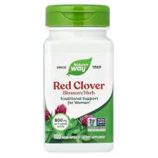 Красный клевер, Red Clover, Nature's Way, трава и цветы, 800 мг, 100 веганских капсул (400 мг в капсуле)