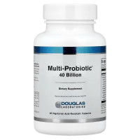 Підтримка кишкової флори, Multi-Probiotic, Douglas Laboratories, 40 млрд КУО, 60 вегетаріанських кислостійких капсул