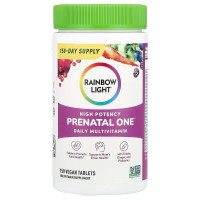 Витамины для беременных, Prenatal One, Rainbow Light, ежедневный мультивитаминный комплекс, высокой эффективности, 150 веганских таблеток