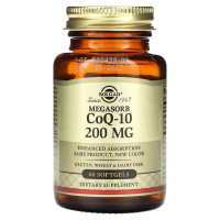 Коензим Q10, Megasorb CoQ-10, Solgar, 200 мг, 60 гелевих капсул
