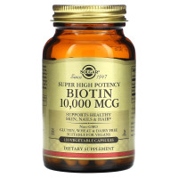 Біотин, Biotin, Solgar, надвисока ефективність, 10000 мкг, 120 рослинних капсул