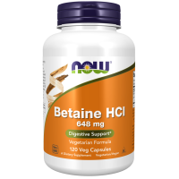 Бетаїн гідрохлорид, Betaine HCL, Now Foods, 648 мг, 120 вегетаріанських капсул