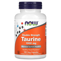 Таурин, Taurine, Now Foods, двойная сила, 1000 мг, 100 вегетарианских капсул