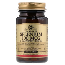 Селен без дрожжей, Selenium, Solgar, 100 мкг, 100 таблеток