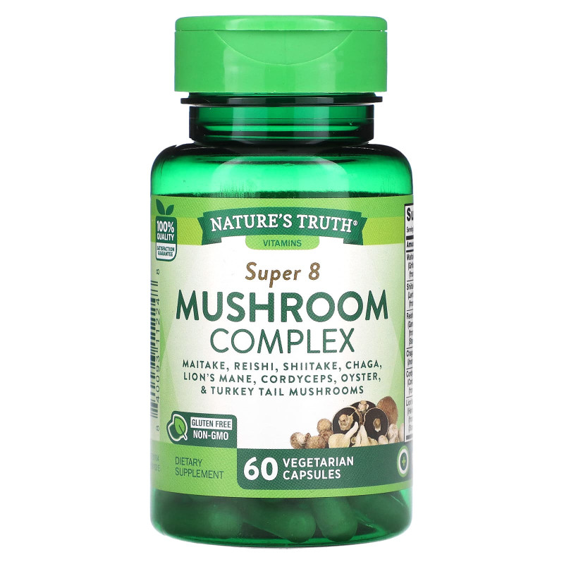 Грибний комплекс, Super 8 Mushroom Complex, Nature's Truth, 60 вегетаріанських капсул