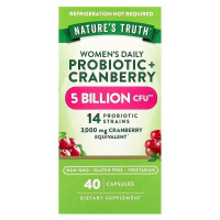 Пробиотики для женщин с клюквой, Women's Probiotic + Cranberry, Nature's Truth, 40 вегетарианских капсул