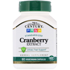 Экстракт клюквы, Cranberry, 21st Century, стандартизированный, 60 капсул