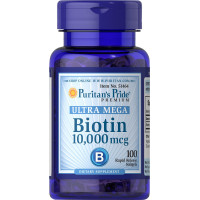 Біотин, Biotin, Puritan's Pride, 10.000 мкг, 100 гелевих капсул