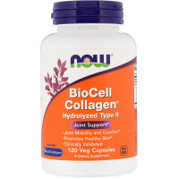 Коллаген БиоСил тип II, BioCell Collagen, Now Foods, гидролизованный, 120 вегетарианских капсул