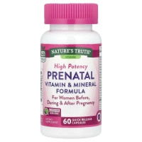 Вітаміни та мінералі пренатальні, Prenatal Vitamin & Mineral Formula, Nature's Truth, високоефективна формула, 60 капсул швидкого вивільнення