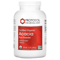 Акация, Acacia Pure Powder, Protocol for Life Balance, чистый порошок, сертифицированный органический, 340 г