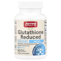 Глутатион, Glutathione Reduced, Jarrow Formulas, с пониженным содержанием, 500 мг, 60 веганских капсул