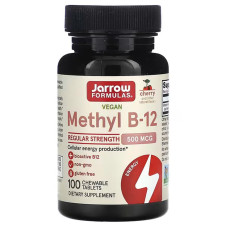 Витамин В12, Methyl B-12, Jarrow Formulas, 500 мкг, 100 леденцов