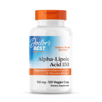 Альфа-ліпоєва кислота, Alpha Lipoic Acid, Doctor's Best, 150 мг, 120 веганських капсул