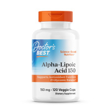 Альфа-ліпоєва кислота, Alpha Lipoic Acid, Doctor's Best, 150 мг, 120 веганських капсул