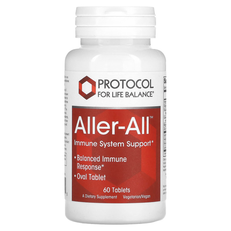 Підтримка імунітету та дихальної функції, Aller-All, Immune System Support, Protocol for Life Balance, 60 таблеток