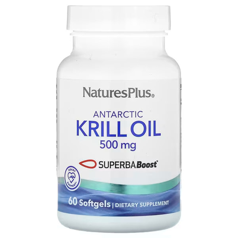 Олія криля антарктичного, Antarctic Krill Oil, Nature's Plus, 500 мг, 60 капсул