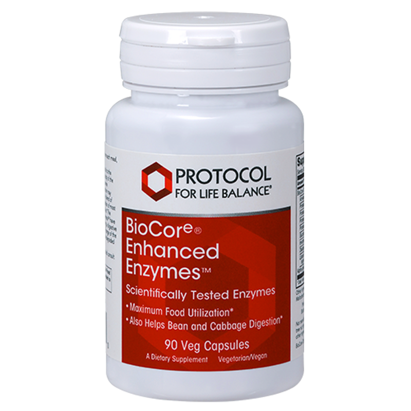 Пищеварительные ферменты широкого спектра, BioCore® Enhanced Enzymes™, Protocol for Life Balance, 90 веганских капсул