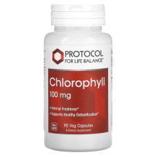 Хлорофилл, Chlorophyll, Protocol for Life Balance, 100 мг, 90 вегетарианских капсул