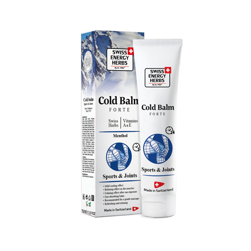 Бальзам охлаждающий, Herbs Cold Balm Forte Sports & Joints, Swiss Energy, швейцарские травы, витамины, ментол, 75 мл
