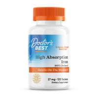 Железо, High Absorption Iron, Doctor's Best, 27 мг, 120 таблеток