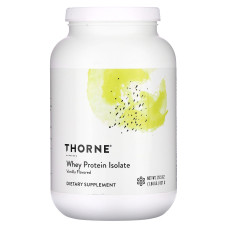 Сывороточный протеин изолят, Whey Protein Isolate, Thorne, ваниль, 837 г