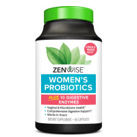 Пробиотик для женщин, Women's Probiotic Plus 10 Digestive Enzymes, Zenwise Health, с пищеварительными ферментами, 60 вегетарианских капсул