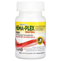 Железо и питательные вещества для здоровья эритроцитов, Iron with Essential Nutrients, Hema-Plex, NaturesPlus, 60 мини-таблеток с замедленным высвобождением