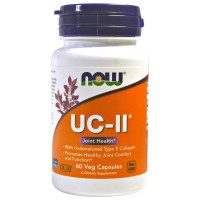 Коллаген типа II, Collagen, Now Foods, для здоровья суставов, неденатурированный, 60 вегетарианских капсул