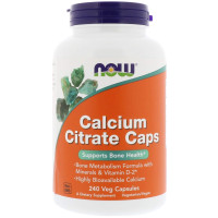 Цитрат кальция с минералами, Calcium Citrate, Now Foods, 240 вегетарианских капсул