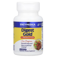 Ферменты и пробиотики, Digest Gold + Probiotics, Enzymedica, 45 капсул