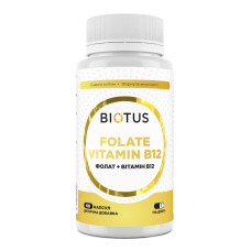 Фолат + Вітамін В12, Folate Vitamin 12, Biotus, 60 капсул