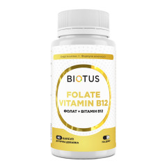 Фолат + Вітамін В12, Folate Vitamin 12, Biotus, 60 капсул