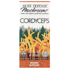 Кордицепс, Cordyceps, Fungi Perfecti, Host Defense, для защиты организма, энергетическая поддержка, 1 г, 60 вегетарианских капсул