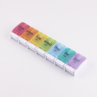 Органайзер для таблеток 7-дневный, Rainbow 7-Grid Pill Single Row Pill Organizer, MEMOSAN, однорядный, радуга