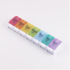 Органайзер для таблеток 7-дневный, Rainbow 7-Grid Pill Single Row Pill Organizer, MEMOSAN, однорядный, радуга