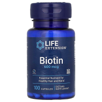 Біотин, Biotin, Life Extension, 600 мкг, 100 капсул