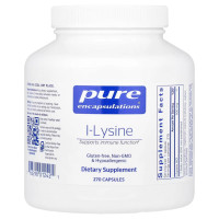 L-лизин HCl, l-Lysine, Pure Encapsulations, поддержка иммунитета, здоровья десен и губ, 500 мг, 270 капсул
