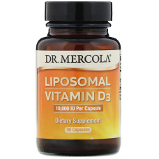 Витамин D3 липосомальный, Liposomal Vitamin D3, Dr. Mercola, 250 мкг (10 000 МЕ), 90 капсул