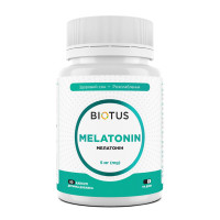 Мелатонін, Melatonin, Biotus, 5 мг, 60 капсул