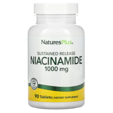 Ніацинамід, Niacinamide, Nature's Plus, 1000 мг, 90 капсул