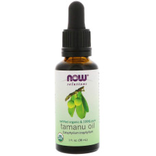 Масло таману, Tamanu Oil, Now Foods, Solutions, 100% чистое, органическое, сертифицированное, 30 мл